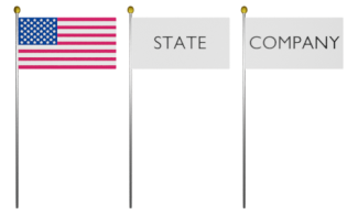 US Flag, State Flag, Company Flag