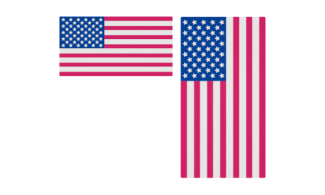 US flags being shown flat